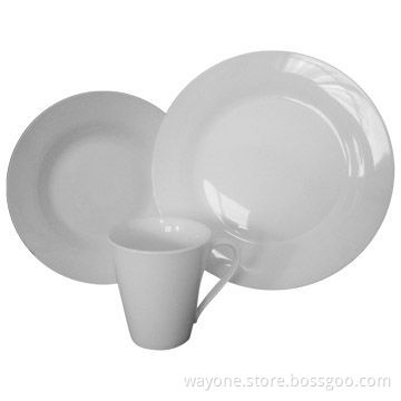 12-piece Ceramic Dinnerware Set, Made of Super White Porcelain, Dishwasher, Microwave Safe